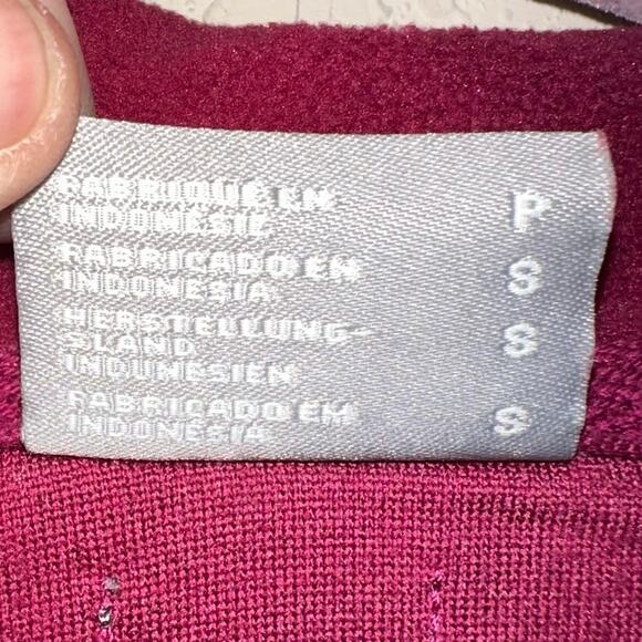 Columbia Quarter Zip Fleece Burgundy Top - Picture 4 of 5